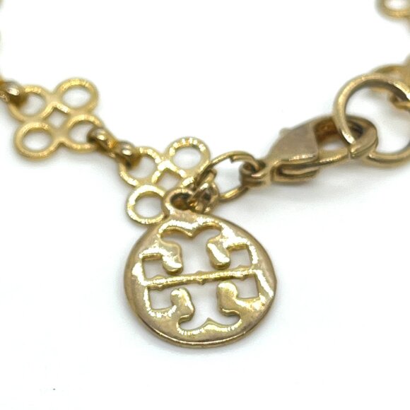 TORY BURCH SIGNATURE LOGO GOLD TONE CHAIN LINK NECKLACE LONG 32" LENGTH LAYERING - Picture 12 of 12